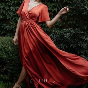 Baltic Born satin rust dress. Size S